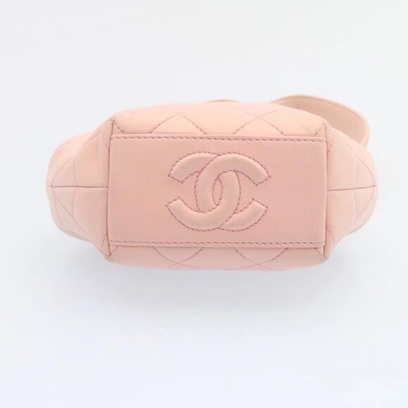 CHANEL Matelasse Hand Bag Lamb Skin Pink CC Auth 29107AV - Picture 7 of 16